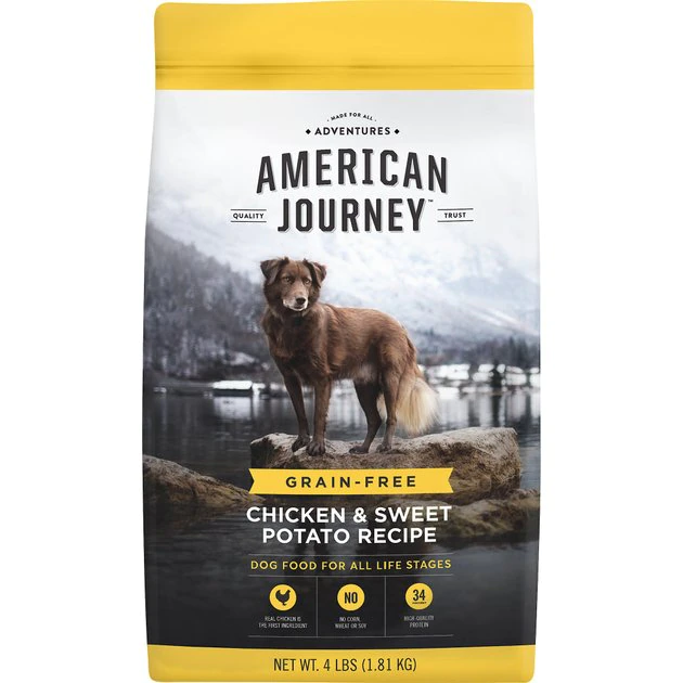 American Journey Chicken & Sweet Potato Recipe Grain-Free Dry Dog Food, 4-lb bag American Journey Chicken & Sweet Potato Recipe Grain-Free Dry Dog Food -American Journey Sales 2024 108409 MAIN. SY630 V1486751112
