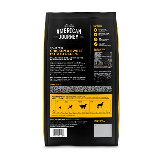 American Journey Chicken & Sweet Potato Recipe Grain-Free Dry Dog Food, 4-lb bag American Journey Chicken & Sweet Potato Recipe Grain-Free Dry Dog Food -American Journey Sales 2024 108409 PT1. SY630 V1589461856