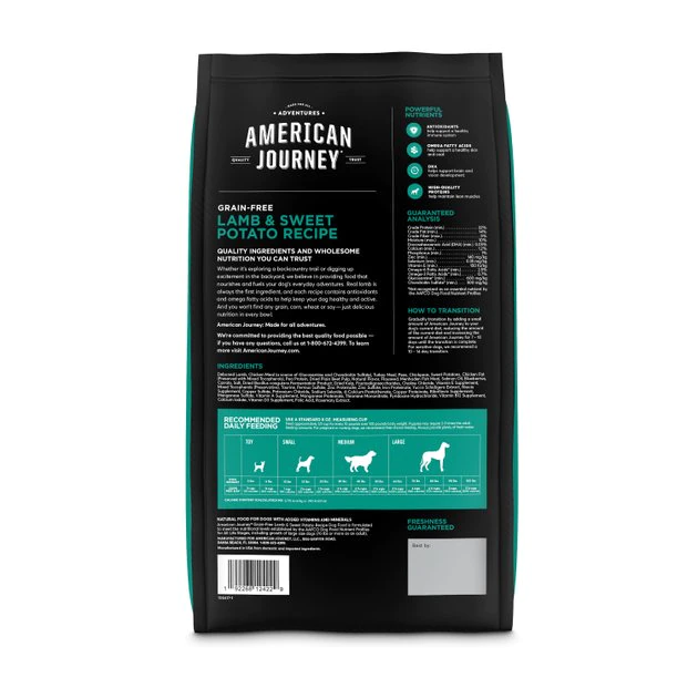 American Journey Lamb & Sweet Potato Recipe Grain-Free Dry Dog Food, 4-lb bag American Journey Lamb & Sweet Potato Recipe Grain-Free Dry Dog Food -American Journey Sales 2024 108417 PT1. SY630 V1589461860