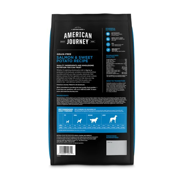 American Journey Salmon & Sweet Potato Recipe Grain-Free Dry Dog Food, 4-lb bag American Journey Salmon & Sweet Potato Recipe Grain-Free Dry Dog Food -American Journey Sales 2024 108421 PT1. SY630 V1589461873