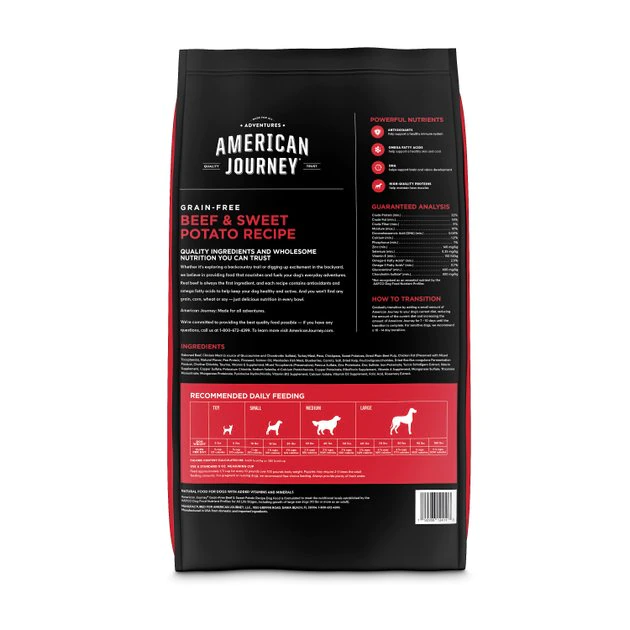 American Journey Beef & Sweet Potato Recipe Grain-Free Dry Dog Food, 12-lb bag American Journey Beef & Sweet Potato Recipe Grain-Free Dry Dog Food -American Journey Sales 2024 108426 PT1. SY630 V1589461559