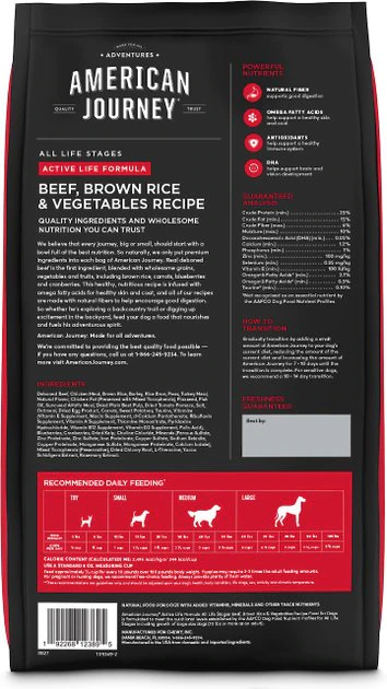 American Journey Active Life Formula Beef, Brown Rice & Vegetables Recipe Dry Dog Food, 4-lb bag American Journey Active Life Formula Beef, Brown Rice & Vegetables Recipe Dry Dog Food -American Journey Sales 2024 109349 PT2. SY630 V1649100425