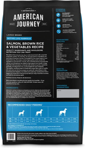 American Journey Active Life Formula Large Breed Salmon, Brown Rice & Vegetables Recipe Dry Dog Food, 28-lb bag American Journey Active Life Formula Large Breed Salmon, Brown Rice & Vegetables Recipe Dry Dog Food -American Journey Sales 2024 121223 PT2. SY630 V1649100385