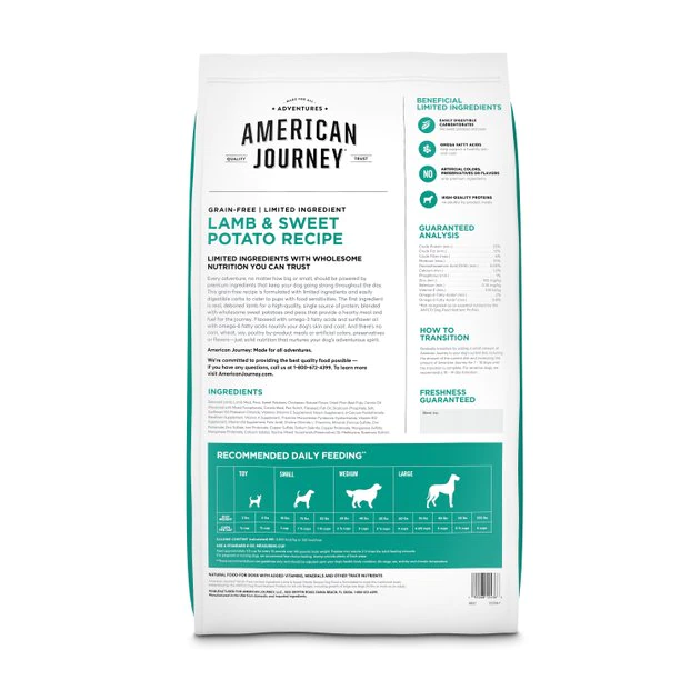 American Journey Limited Ingredient Lamb & Sweet Potato Recipe Grain-Free Dry Dog Food, 12-lb bag American Journey Limited Ingredient Lamb & Sweet Potato Recipe Grain-Free Dry Dog Food -American Journey Sales 2024 121255 PT1. SY630 V1617892351