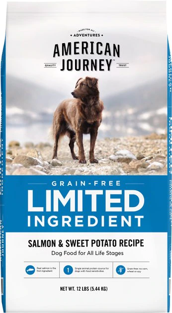 American Journey Limited Ingredient Salmon & Sweet Potato Recipe Grain-Free Dry Dog Food, 12-lb bag American Journey Limited Ingredient Salmon & Sweet Potato Recipe Grain-Free Dry Dog Food -American Journey Sales 2024 121275 MAIN. SY630 V1498056393