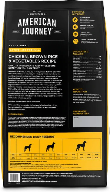 American Journey Active Life Formula Large Breed Chicken, Brown Rice & Vegetables Recipe Dry Dog Food, 28-lb bag American Journey Active Life Formula Large Breed Chicken, Brown Rice & Vegetables Recipe Dry Dog Food -American Journey Sales 2024 125807 PT2. SY630 V1649100424