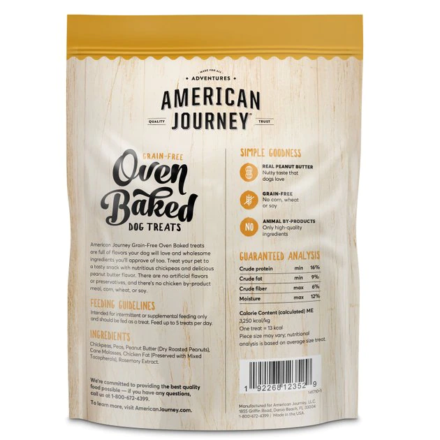 American Journey Peanut Butter Recipe Grain-Free Oven Baked Crunchy Biscuit Dog Treats, 8-oz bag American Journey Peanut Butter Recipe Grain-Free Oven Baked Crunchy Biscuit Dog Treats -American Journey Sales 2024 125861 PT1. SY630 V1534538078