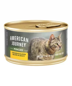 American Journey Minced Chicken & Salmon Recipe in Gravy Grain-Free Canned Cat Food