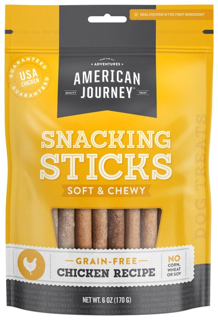 American Journey Chicken Recipe Grain-Free Soft & Chewy Snacking Sticks Dog Treats, 6-oz bag American Journey Chicken Recipe Grain-Free Soft & Chewy Snacking Sticks Dog Treats -American Journey Sales 2024 151150 MAIN. SY630 V1553179331