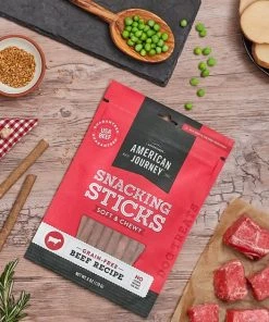 American Journey Beef Recipe Grain-Free Soft & Chewy Snacking Sticks Dog Treats -American Journey Sales 2024 151154 PT2. SY630 V1553098631