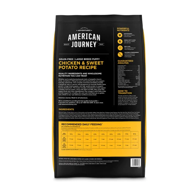 American Journey Large Breed Puppy Chicken & Sweet Potato Recipe Grain-Free Dry Dog Food, 24-lb bag American Journey Large Breed Puppy Chicken & Sweet Potato Recipe Grain-Free Dry Dog Food -American Journey Sales 2024 151816 PT1. SY630 V1589461919