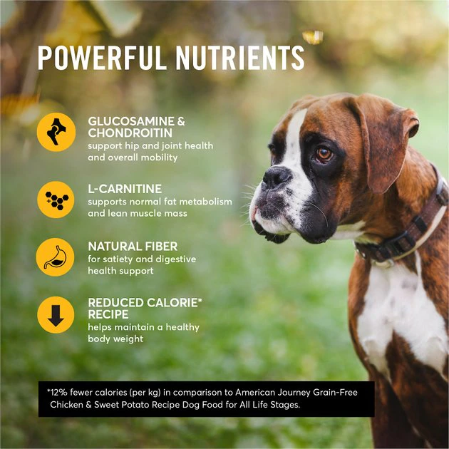 American Journey Healthy Weight Chicken & Sweet Potato Recipe Grain-Free Dry Dog Food, 24-lb bag American Journey Healthy Weight Chicken & Sweet Potato Recipe Grain-Free Dry Dog Food -American Journey Sales 2024 151818 PT4. SY630 V1607135229