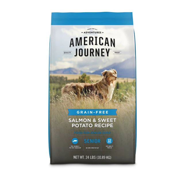 American Journey Senior Salmon & Sweet Potato Recipe Grain-Free Dry Dog Food, 24-lb bag American Journey Senior Salmon & Sweet Potato Recipe Grain-Free Dry Dog Food, 24-lb bag -American Journey Sales 2024 183116 MAIN. SY630 V1580235228