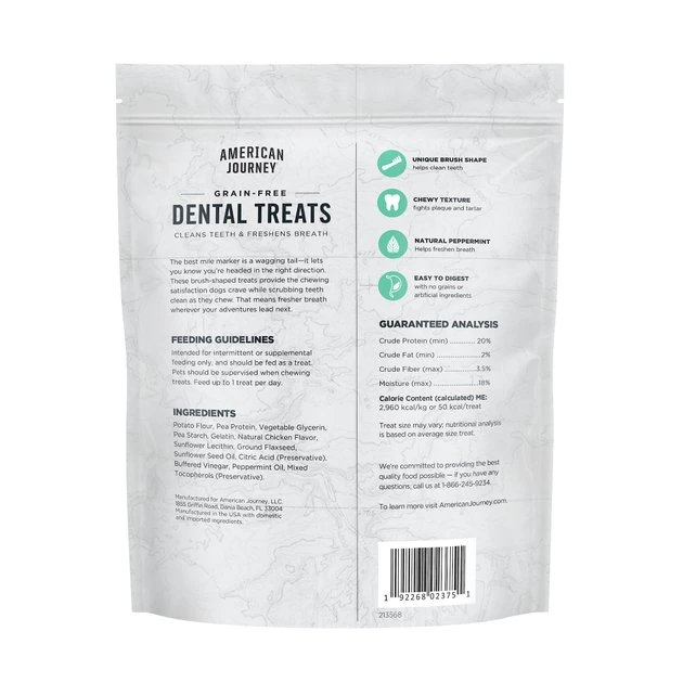 American Journey Small Grain-Free Fresh Dental Dog Treats, 36-oz bag, 60 count American Journey Small Grain-Free Fresh Dental Dog Treats -American Journey Sales 2024 213568 PT2. SY630 V1600467406