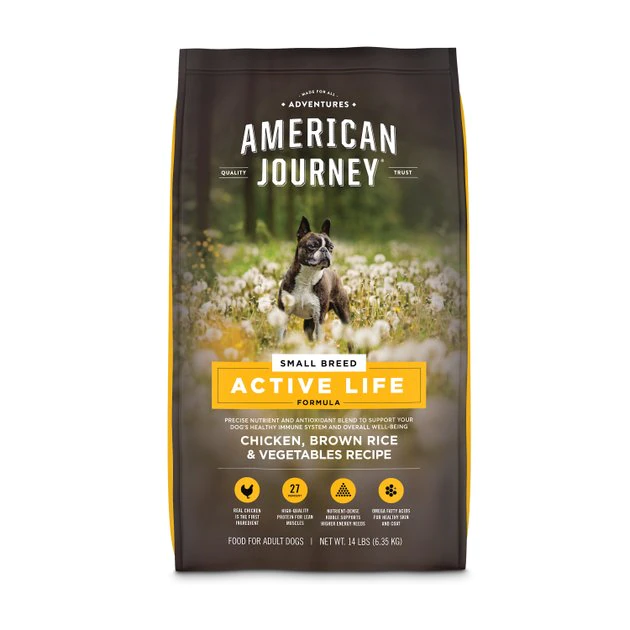 American Journey Active Life Formula Small Breed Chicken, Brown Rice & Vegetables Recipe Adult Dry Dog Food, 14-lb bag American Journey Active Life Formula Small Breed Chicken, Brown Rice & Vegetables Recipe Adult Dry Dog Food, 14-lb bag -American Journey Sales 2024 213621 MAIN. SY630 V1594326134