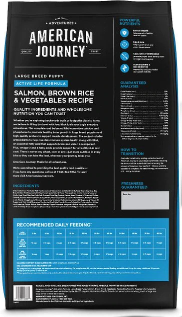 American Journey Active Life Formula Large Breed Puppy Salmon, Brown Rice & Vegetables Recipe Dry Dog Food, 28-lb bag American Journey Active Life Formula Large Breed Puppy Salmon, Brown Rice & Vegetables Recipe Dry Dog Food, 28-lb bag -American Journey Sales 2024 214835 PT2. SY630 V1649100381