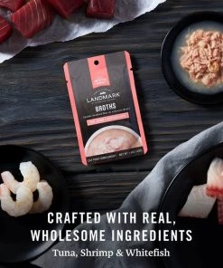 American Journey Landmark Broths Tuna, Shrimp & Whitefish Recipe Wet Cat Food Complement Pouches, 1.4 oz case of 16 -American Journey Sales 2024 219436 PT4. SY630 V1608231751