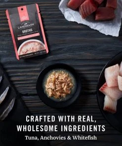 American Journey Landmark Broths Tuna, Anchovies & Whitefish Recipe Wet Cat Food Complement Pouches, 1.4 oz case of 16 -American Journey Sales 2024 219488 PT4. SY630 V1608164244