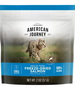 American Journey 100% Salmon Freeze-Dried Grain-Free Cat Treat, 2-oz bag
