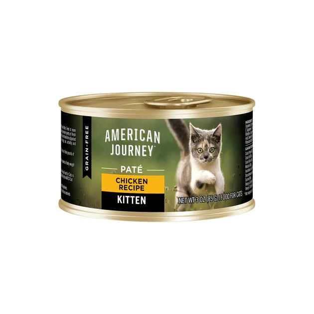 American Journey Kitten Pate Chicken Recipe Grain-Free Canned Cat Food, 3-oz, case of 24 American Journey Kitten Pate Chicken Recipe Grain-Free Canned Cat Food, 3-oz, case of 24 -American Journey Sales 2024 242872 MAIN. SY630 V1608340045