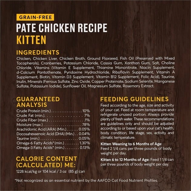 American Journey Kitten Pate Chicken Recipe Grain-Free Canned Cat Food, 3-oz, case of 24 American Journey Kitten Pate Chicken Recipe Grain-Free Canned Cat Food, 3-oz, case of 24 -American Journey Sales 2024 242872 PT6. SY630 V1608273133
