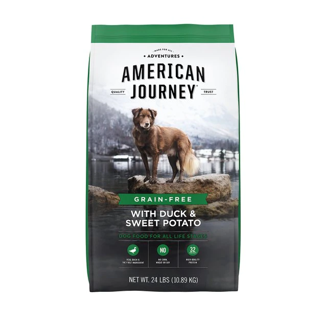 American Journey Duck & Sweet Potato Grain-Free Dry Dog Food, 24 lb bag American Journey Duck & Sweet Potato Grain-Free Dry Dog Food, 24 lb bag -American Journey Sales 2024 245941 MAIN. SY630 V1605726409