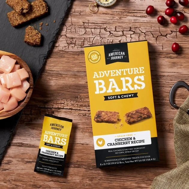 American Journey Adventure Bars Chicken & Cranberry Recipe Grain-Free Soft & Chewy Dog Treats, 8 Count American Journey Adventure Bars Chicken & Cranberry Recipe Grain-Free Soft & Chewy Dog Treats -American Journey Sales 2024 261559 PT4. SY630 V1616122588
