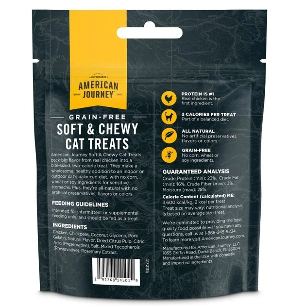 American Journey Chicken Recipe Grain-Free Soft & Chewy Cat Treats, 2oz American Journey Chicken Recipe Grain-Free Soft & Chewy Cat Treats -American Journey Sales 2024 272115 PT1. SY630 V1620926860