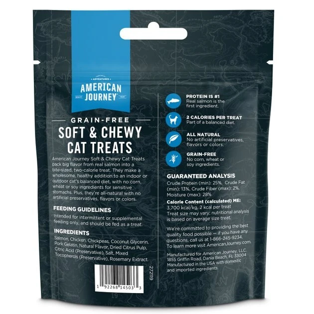 American Journey Salmon Recipe Grain-Free Soft & Chewy Cat Treats, 2 oz American Journey Salmon Recipe Grain-Free Soft & Chewy Cat Treats -American Journey Sales 2024 272119 PT1. SY630 V1620926834