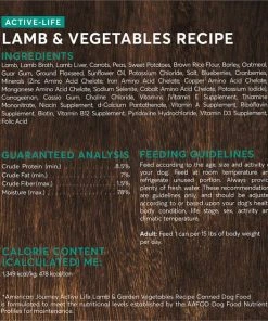 American Journey Active Life Formula Lamb & Garden Vegetables Recipe Canned Dog Food, 12.5-oz, case of 12 -American Journey Sales 2024 286575 PT2. SY630 V1632754092