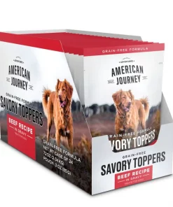 American Journey Savory Toppers Beef Recipe in Gravy Grain-Free Dog Food Topper, 3-oz pouches, case of 24 -American Journey Sales 2024 286953 PT2. SY630 V1628535753