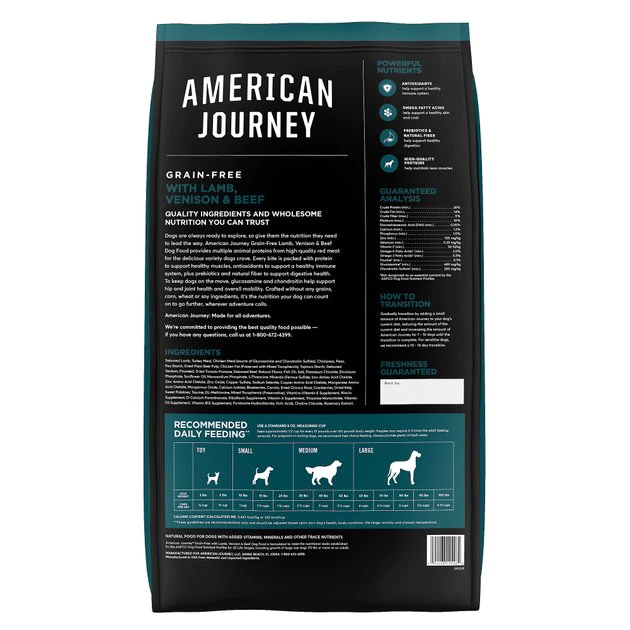 American Journey Grain-Free with Lamb, Venison & Beef Dry Dog Food, 24-lb bag American Journey Grain-Free with Lamb, Venison & Beef Dry Dog Food, 24-lb bag -American Journey Sales 2024 291328 PT1. SY630 V1625086074