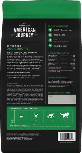 American Journey Duck Recipe Grain-Free Dry Cat Food, 5-lb bag + Blue Buffalo Wilderness Duck Recipe Grain-Free Dry Cat Food, 5-lb bag American Journey||Blue Buffalo American Journey Duck Recipe Grain-Free Dry Cat Food, 5-lb bag + Blue Buffalo Wilderness Duck Recipe Grain-Free Dry Cat Food, 5-lb bag -American Journey Sales 2024 297694 PT2. SY630 V1623253346