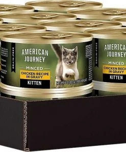 American Journey Kitten Chicken Recipe Grain-Free Dry Cat Food, 5-lb bag + American Journey Kitten Minced Chicken Recipe in Gravy Grain-Free Canned Cat Food, 3-oz, case of 24 -American Journey Sales 2024 297740 PT7. SY630 V1621305736