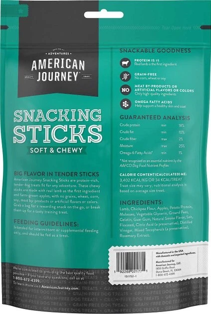 American Journey Lamb Recipe Grain-Free Soft & Chewy Snacking Sticks Dog Treats, 6-oz bag + American Journey Beef Recipe Grain-Free Soft & Chewy Snacking Sticks Dog Treats, 6-oz bag American Journey Lamb Recipe Grain-Free Soft & Chewy Snacking Sticks Dog Treats, 6-oz bag + American Journey Beef Recipe Grain-Free Soft & Chewy Snacking Sticks Dog Treats, 6-oz bag -American Journey Sales 2024 297742 PT2. SY630 V1621259847