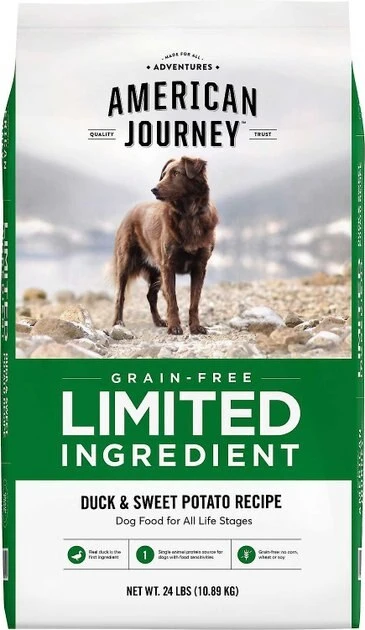 American Journey Limited Ingredient Duck & Sweet Potato Recipe Grain-Free Dry Dog Food, 24-lb bag + American Journey Limited Ingredient Diet Duck & Sweet Potato Recipe Grain-Free Canned Dog Food, 12.5-oz, case of 12 American Journey Limited Ingredient Duck & Sweet Potato Recipe Grain-Free Dry Dog Food, 24-lb bag + American Journey Limited Ingredient Diet Duck & Sweet Potato Recipe Grain-Free Canned Dog Food, 12.5-oz, case of 12 -American Journey Sales 2024 297750 PT1. SY630 V1621295549