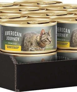 American Journey||Wellness American Journey Minced Chicken & Salmon Recipe in Gravy Grain-Free Canned Cat Food, 3-oz, case of 24 + Wellness Complete Health Natural Minced Salmon Dinner Grain-Free Canned Cat Food, 3-oz, case of 24 -American Journey Sales 2024 297756 PT3. SY630 V1621300962