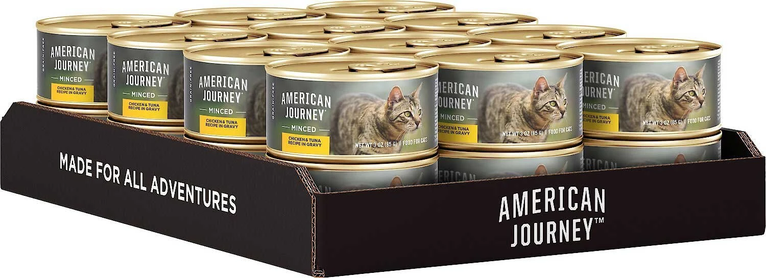 American Journey Minced Chicken & Tuna Recipe in Gravy Grain-Free Canned Cat Food, 3-oz, case of 24 + Wellness Minced Tuna Dinner Grain-Free Canned Cat Food, 3-oz, case of 24 American Journey||Wellness American Journey Minced Chicken & Tuna Recipe in Gravy Grain-Free Canned Cat Food, 3-oz, case of 24 + Wellness Minced Tuna Dinner Grain-Free Canned Cat Food, 3-oz, case of 24 -American Journey Sales 2024 297758 PT3. SY630 V1621299139