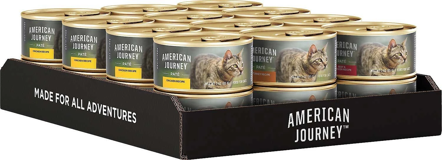 American Journey Pate Poultry & Beef Variety Pack Grain-Free Canned Cat Food, 3-oz, case of 24 + Wellness Complete Health Poultry Lovers Pate Variety Pack Grain-Free Canned Cat Food, 5.5-oz, case of 30 American Journey||Wellness American Journey Pate Poultry & Beef Variety Pack Grain-Free Canned Cat Food, 3-oz, case of 24 + Wellness Complete Health Poultry Lovers Pate Variety Pack Grain-Free Canned Cat Food, 5.5-oz, case of 30 -American Journey Sales 2024 297792 PT3. SY630 V1621290130