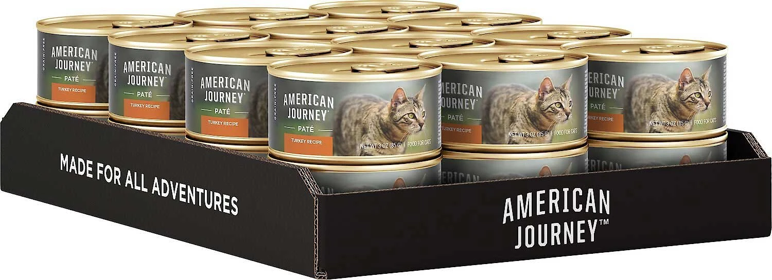 American Journey Pate Turkey Recipe Grain-Free Canned Cat Food, 3-oz, case of 24 + Wellness Complete Health Turkey Formula Grain-Free Canned Cat Food, 3-oz, case of 24 American Journey||Wellness American Journey Pate Turkey Recipe Grain-Free Canned Cat Food, 3-oz, case of 24 + Wellness Complete Health Turkey Formula Grain-Free Canned Cat Food, 3-oz, case of 24 -American Journey Sales 2024 297804 PT3. SY630 V1623254248