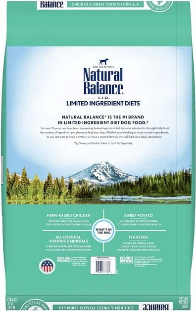 Natural Balance L.I.D. Limited Ingredient Diets Grain-Free Chicken & Sweet Potato Formula Dry Dog Food, 24-lb bag + American Journey Limited Ingredient Diet Chicken & Sweet Potato Recipe Grain-Free Canned Dog Food, 12.5-oz, case of 12 Natural Balance||American Journey Natural Balance L.I.D. Limited Ingredient Diets Grain-Free Chicken & Sweet Potato Formula Dry Dog Food, 24-lb bag + American Journey Limited Ingredient Diet Chicken & Sweet Potato Recipe Grain-Free Canned Dog Food, 12.5-oz, case of 12 -American Journey Sales 2024 298228 PT2. SY630 V1623197544
