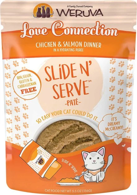Weruva Slide N' Serve Love Connection Chicken & Salmon Dinner Pate Grain-Free Cat Food Pouches, 5.5-oz pouch, case of 12 + American Journey 100% Chicken Freeze-Dried Grain-Free Cat Treats, 5-oz bag Weruva||American Journey Weruva Slide N' Serve Love Connection Chicken & Salmon Dinner Pate Grain-Free Cat Food Pouches, 5.5-oz pouch, case of 12 + American Journey 100% Chicken Freeze-Dried Grain-Free Cat Treats, 5-oz bag -American Journey Sales 2024 298768 PT1. SY630 V1623198464