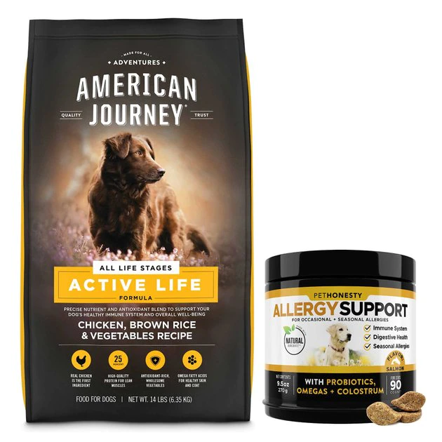 American Journey Active Life Formula Chicken, Brown Rice & Vegetables Recipe Dog Food + PetHonesty Allergy Support Immunity Strength & Digestive Health Soft Chews Dog Supplement American Journey||PetHonesty American Journey Active Life Formula Chicken, Brown Rice & Vegetables Recipe Dog Food + PetHonesty Allergy Support Immunity Strength & Digestive Health Soft Chews Dog Supplement -American Journey Sales 2024 301700 MAIN. SY630 V1622655164