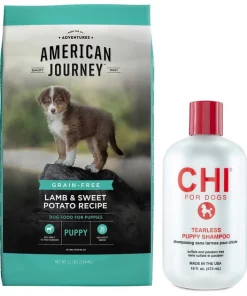 American Journey||CHI American Journey Puppy Lamb & Sweet Potato Recipe Grain-Free Dry Dog Food + CHI Tearless Shampoo