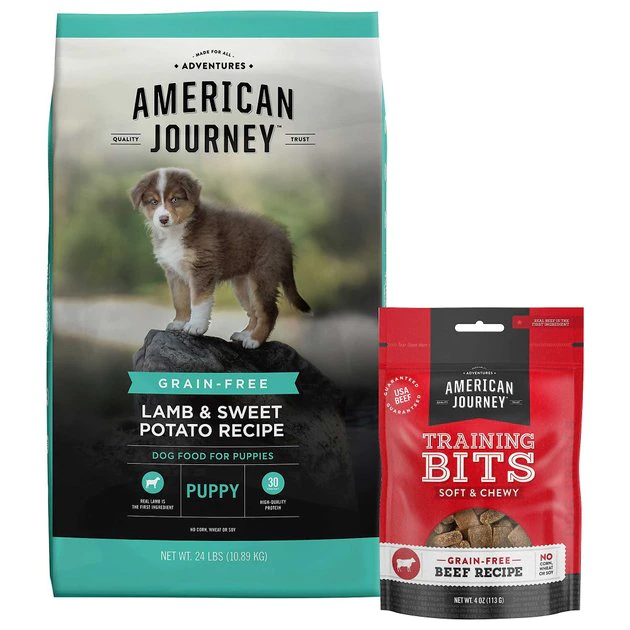 American Journey Puppy Lamb & Sweet Potato Recipe Grain-Free Dry Food + Beef Recipe Grain-Free Soft & Chewy Training Bits Dog Treats American Journey Puppy Lamb & Sweet Potato Recipe Grain-Free Dry Food + Beef Recipe Grain-Free Soft & Chewy Training Bits Dog Treats -American Journey Sales 2024 301766 MAIN. SY630 V1622815645