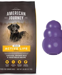 American Journey||KONG American Journey Active Life Formula Senior Chicken, Brown Rice & Vegetables Recipe Dry Food + KONG Senior Dog Toy, Large