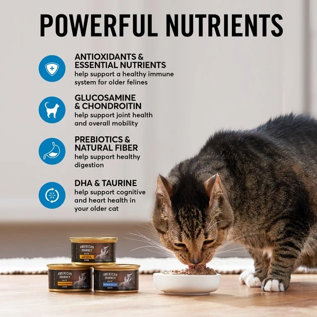 American Journey Senior Pate Salmon Recipe Canned Cat Food, 3-oz, case of 24 American Journey Senior Pate Salmon Recipe Canned Cat Food -American Journey Sales 2024 330853 PT4. SY630 V1641843389