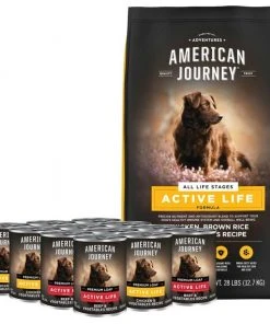 American Journey Active Life Formula Poultry & Beef Variety Pack Canned Dog Food + Chicken, Brown Rice & Vegetables Recipe Dry Food