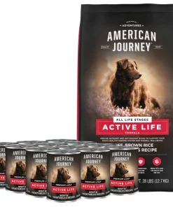 American Journey Active Life Formula Beef & Garden Vegetables Recipe Canned Dog Food + Beef, Brown Rice & Vegetables Recipe Dry Food