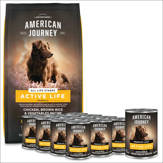 American Journey Active Life Formula Chicken & Garden Vegetables Recipe Canned Food + Chicken, Brown Rice & Vegetables Recipe Dry Dog Food, 4-lb bag American Journey Active Life Formula Chicken & Garden Vegetables Recipe Canned Food + Chicken, Brown Rice & Vegetables Recipe Dry Dog Food, 4-lb bag -American Journey Sales 2024 570014 MAIN. SY630 V1657660051